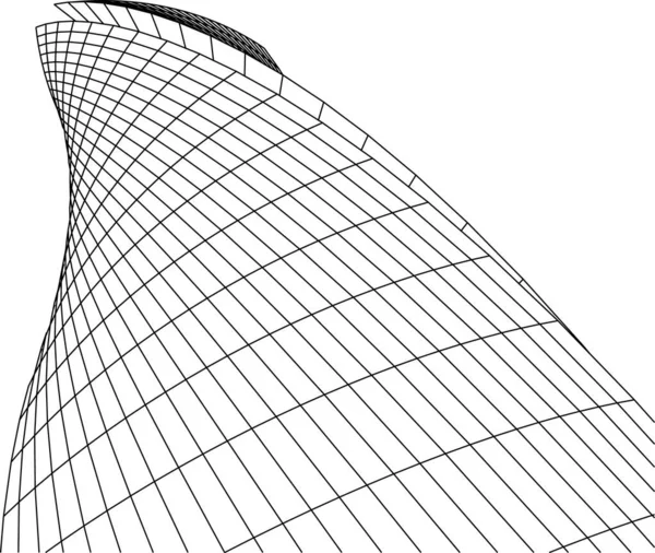 Linhas Abstratas Desenho Conceito Arte Arquitetônica Formas Geométricas Mínimas — Vetor de Stock