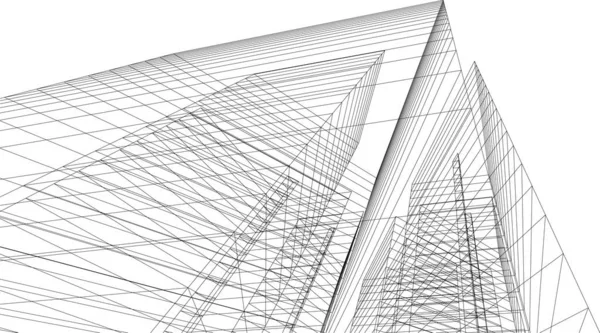 Minimale Geometrische Vormen Architectonische Lijnen — Stockvector