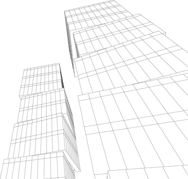 建築芸術の概念における抽象的な線や最小限の幾何学的形状 — ストックベクタ