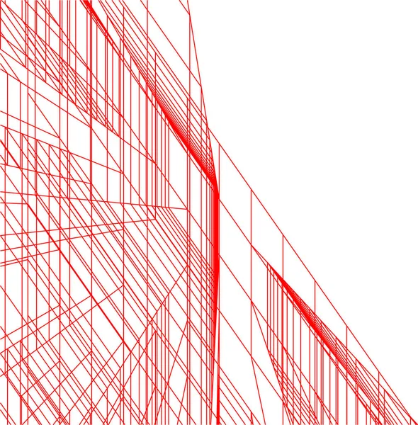 Abstrakta Teckningslinjer Arkitektonisk Konst Koncept Minimala Geometriska Former — Stock vektor