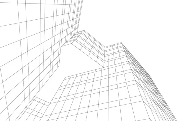 Linhas Abstratas Desenho Conceito Arte Arquitetônica Formas Geométricas Mínimas —  Vetores de Stock