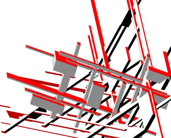 Abstrakcyjne Linie Rysunku Koncepcji Sztuki Architektonicznej Minimalne Kształty Geometryczne — Wektor stockowy