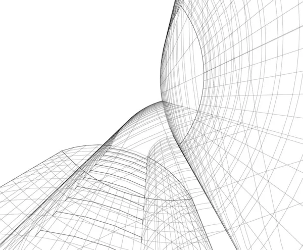 Lignes Dessin Abstraites Dans Concept Art Architectural Formes Géométriques Minimales — Image vectorielle