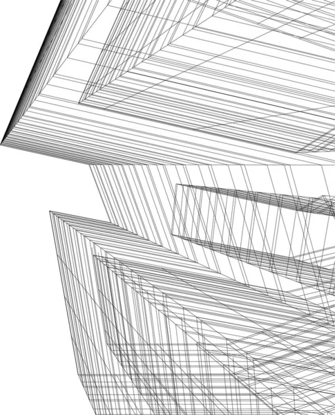 Абстрактные Чертежи Архитектурном Искусстве Минимальные Геометрические Формы — стоковый вектор