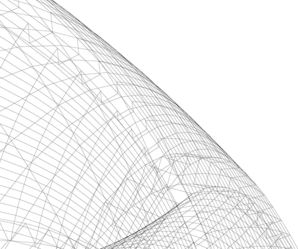 Líneas Abstractas Dibujo Concepto Arte Arquitectónico Formas Geométricas Mínimas — Archivo Imágenes Vectoriales