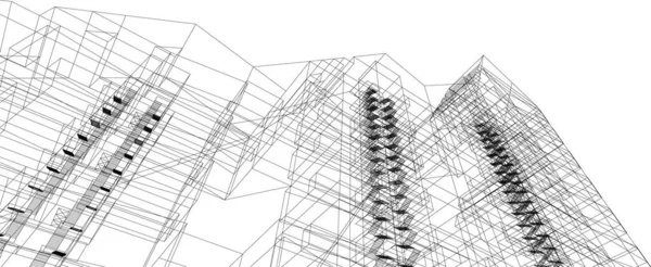 Linhas Abstratas Desenho Conceito Arte Arquitetônica Formas Geométricas Mínimas —  Vetores de Stock