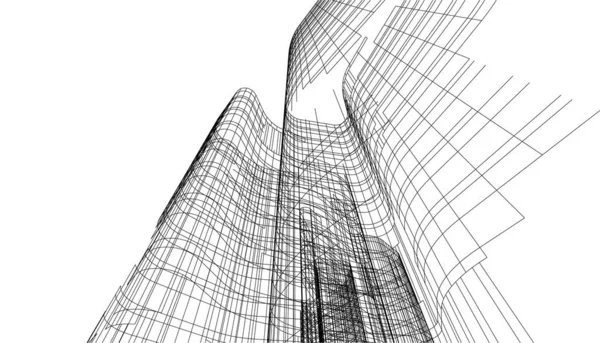 Abstrakte Zeichnungslinien Architektonischen Kunstkonzept Minimale Geometrische Formen — Stockvektor