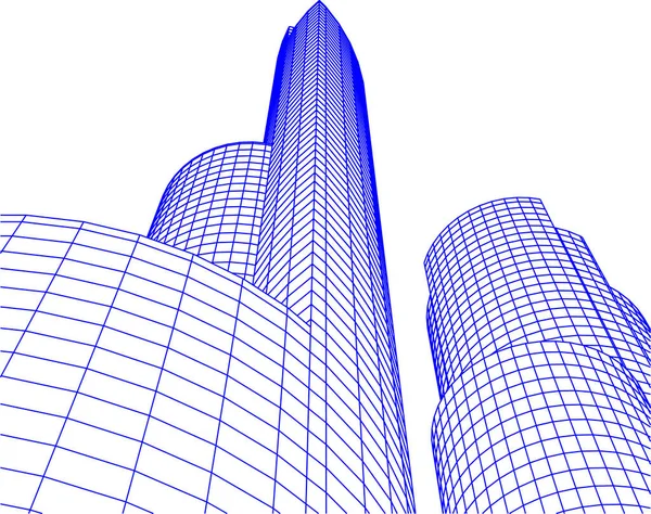 Abstrakcyjne Linie Rysunku Koncepcji Sztuki Architektonicznej Minimalne Kształty Geometryczne — Wektor stockowy