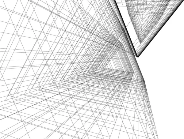 Lignes Dessin Abstraites Dans Concept Art Architectural Formes Géométriques Minimales — Image vectorielle