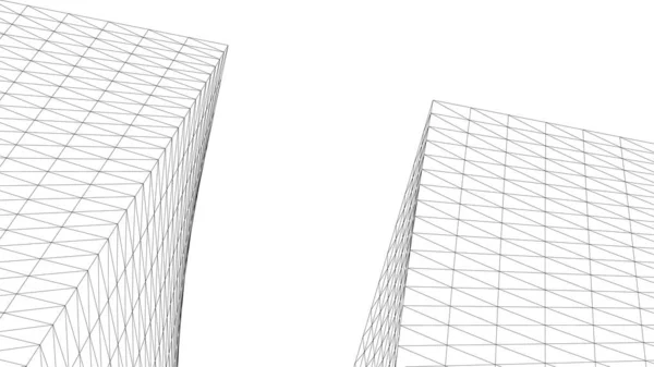 Abstrakte Zeichnungslinien Architektonischen Kunstkonzept Minimale Geometrische Formen — Stockvektor