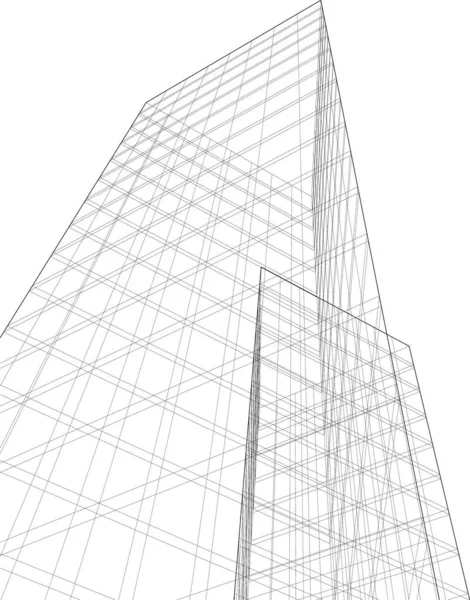 Linhas Abstratas Desenho Conceito Arte Arquitetônica Formas Geométricas Mínimas —  Vetores de Stock