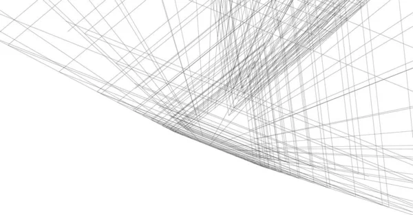 Lignes Dessin Abstraites Dans Concept Art Architectural Formes Géométriques Minimales — Image vectorielle