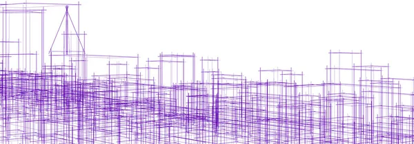 Líneas Abstractas Dibujo Concepto Arte Arquitectónico Formas Geométricas Mínimas — Vector de stock