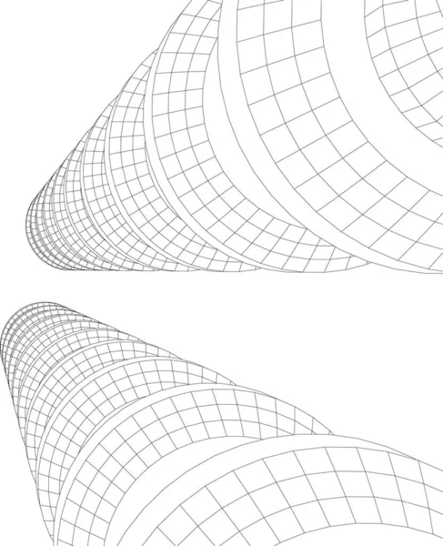 Abstrakte Zeichnungslinien Architektonischen Kunstkonzept Minimale Geometrische Formen — Stockvektor