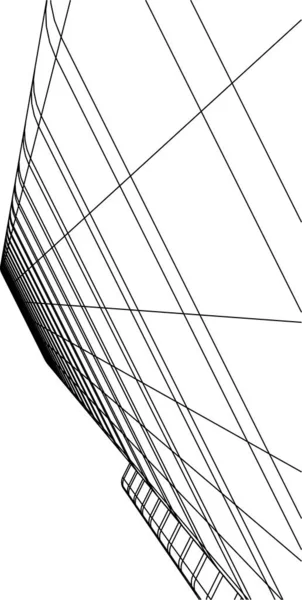 Abstrakta Teckningslinjer Arkitektonisk Konst Koncept Minimala Geometriska Former — Stock vektor