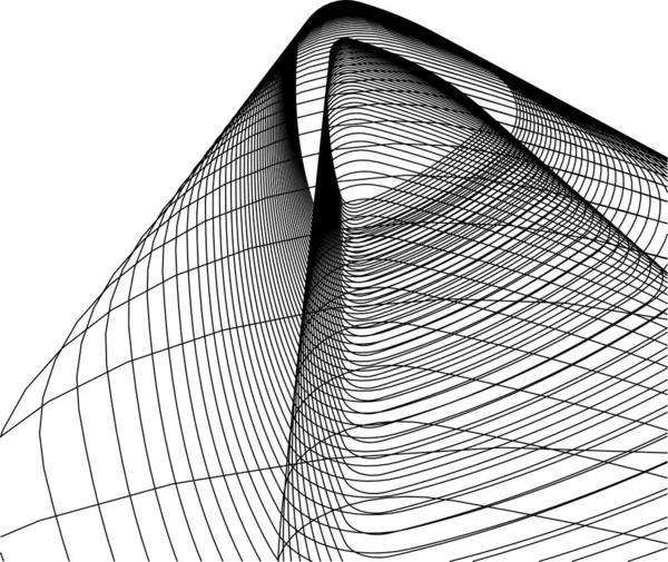 Linhas Abstratas Desenho Conceito Arte Arquitetônica Formas Geométricas Mínimas — Vetor de Stock