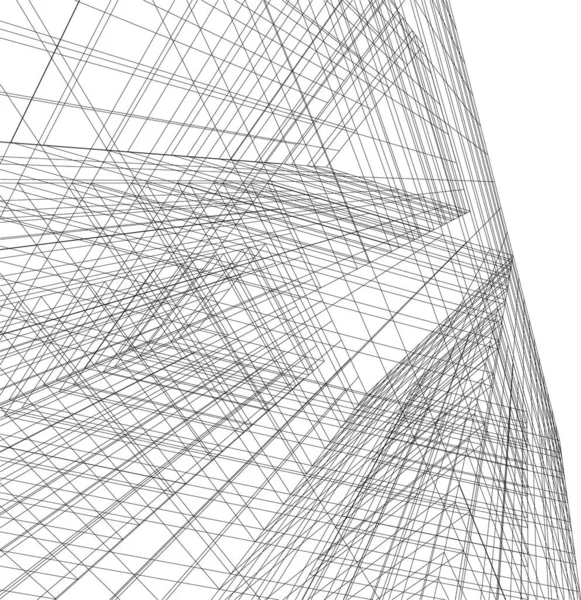 Abstrakcyjne Linie Rysunku Koncepcji Sztuki Architektonicznej Minimalne Kształty Geometryczne — Wektor stockowy