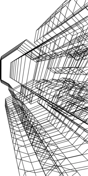 Abstrakte Zeichnungslinien Architektonischen Kunstkonzept Minimale Geometrische Formen — Stockvektor