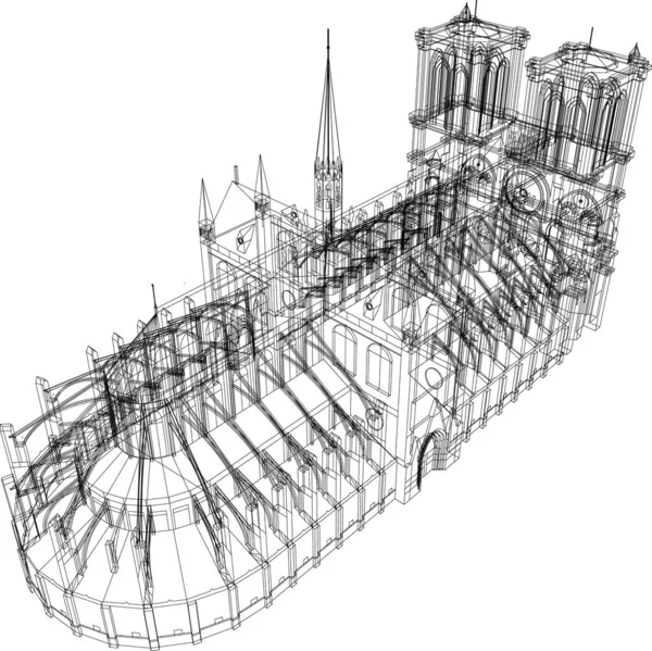 Lignes Dessin Abstraites Dans Concept Art Architectural Formes Géométriques Minimales — Image vectorielle