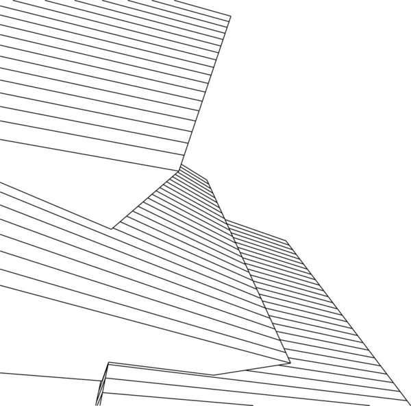 Minimale Geometrische Formen Architektonische Linien — Stockvektor