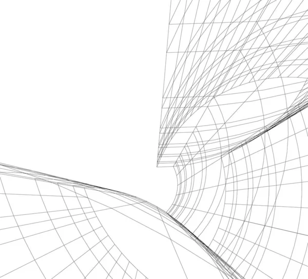 Lignes Dessin Abstraites Dans Concept Art Architectural Formes Géométriques Minimales — Image vectorielle