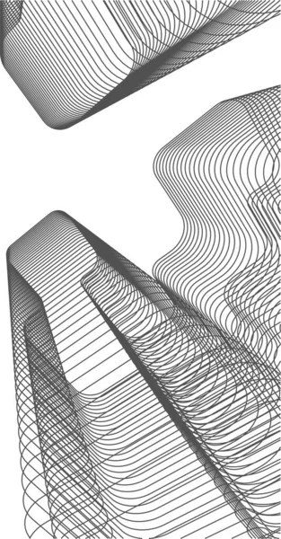 Lignes Dessin Abstraites Dans Concept Art Architectural Formes Géométriques Minimales — Image vectorielle