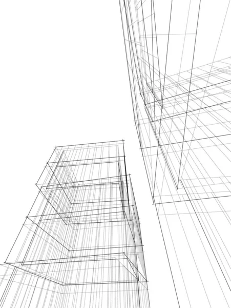 Linhas Abstratas Desenho Conceito Arte Arquitetônica Formas Geométricas Mínimas —  Vetores de Stock