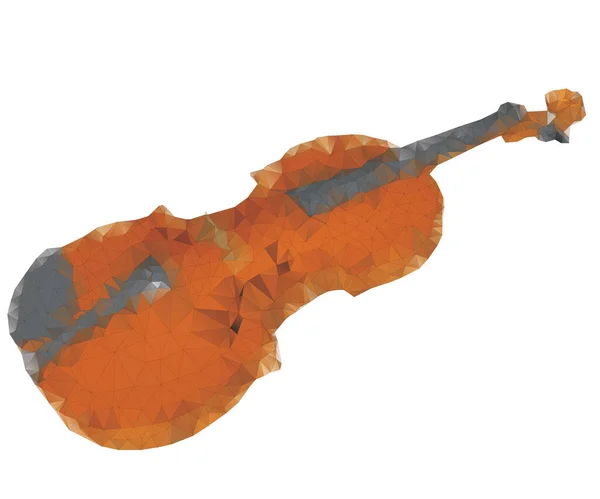 Polygonal Stil Illustration Violin Isolerad Vit Bakgrund — Stock vektor