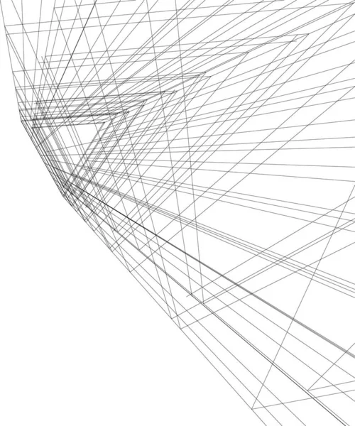 Abstrakte Zeichnungslinien Architektonischen Kunstkonzept Minimale Geometrische Formen — Stockvektor