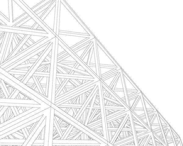 Abstracte Tekenlijnen Architectonisch Kunstconcept Minimale Geometrische Vormen — Stockvector