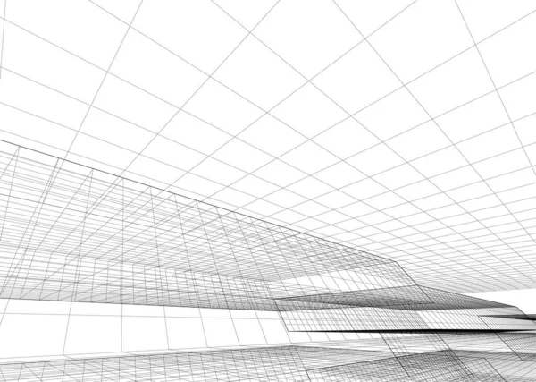 Lignes Dessin Abstraites Dans Concept Art Architectural Formes Géométriques Minimales — Image vectorielle