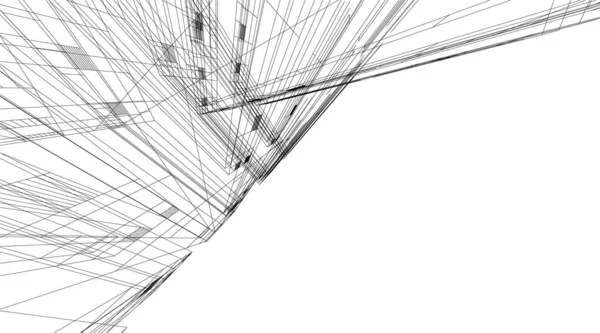 Linhas Abstratas Desenho Conceito Arte Arquitetônica Formas Geométricas Mínimas —  Vetores de Stock