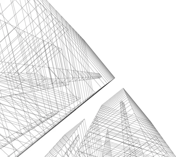 Formas Geométricas Mínimas Linhas Arquitetônicas — Vetor de Stock