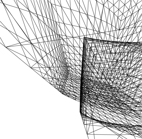 Abstracte Tekenlijnen Architectonisch Kunstconcept Minimale Geometrische Vormen — Stockvector