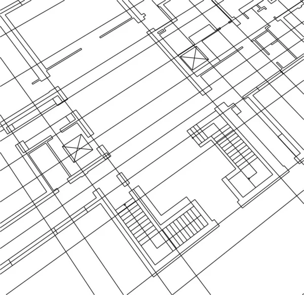 Minimal Geometrik Şekiller Mimari Çizgiler — Stok Vektör