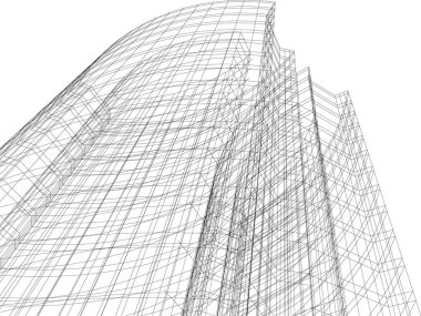 Mimari sanat konseptinde soyut çizgiler, minimum geometrik şekiller.