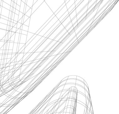 Mimari sanat konseptinde soyut çizgiler, minimum geometrik şekiller. 