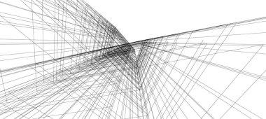 Mimari sanat konseptinde soyut çizgiler, minimum geometrik şekiller.