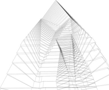 Mimari sanat konseptinde soyut çizgiler, minimum geometrik şekiller. 