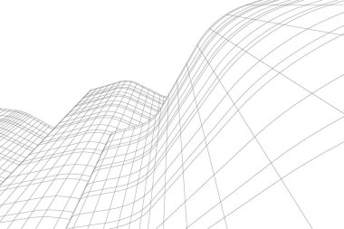 Mimari sanat konseptinde soyut çizgiler, minimum geometrik şekiller. 