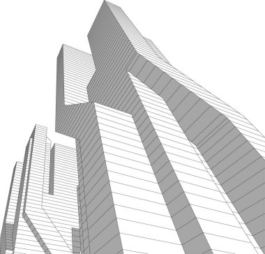 Mimari sanat konseptinde soyut çizgiler, minimum geometrik şekiller. 