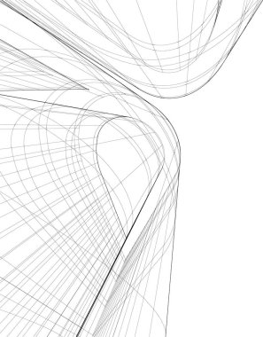 Mimari sanat konseptinde soyut çizgiler, minimum geometrik şekiller. 