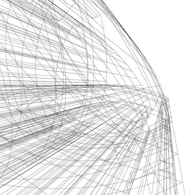 Mimari sanat konseptinde soyut çizgiler, minimum geometrik şekiller. 