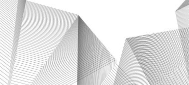 Mimari sanat konseptinde soyut çizgiler, minimum geometrik şekiller.