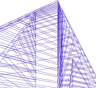 Mimari sanat konseptinde soyut çizgiler, minimum geometrik şekiller. 
