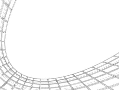 Mimari sanat konseptinde soyut çizgiler, minimum geometrik şekiller. 