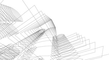 Mimari sanat konseptinde soyut çizgiler, minimum geometrik şekiller.