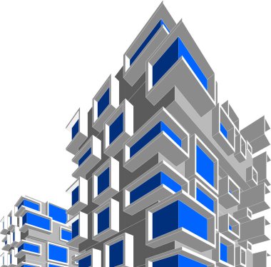 Mimari sanat konseptinde soyut çizgiler, minimum geometrik şekiller. 