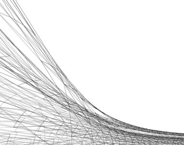 Mimari sanat konseptinde soyut çizgiler, minimum geometrik şekiller.