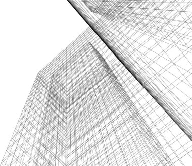 Mimari sanat konseptinde soyut çizgiler, minimum geometrik şekiller.